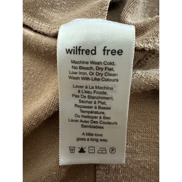 Wilfred Free Aritzia Sz XS Slub Knit Rayon Blend Open Slouchy Cardigan Neutral - Picture 4 of 9